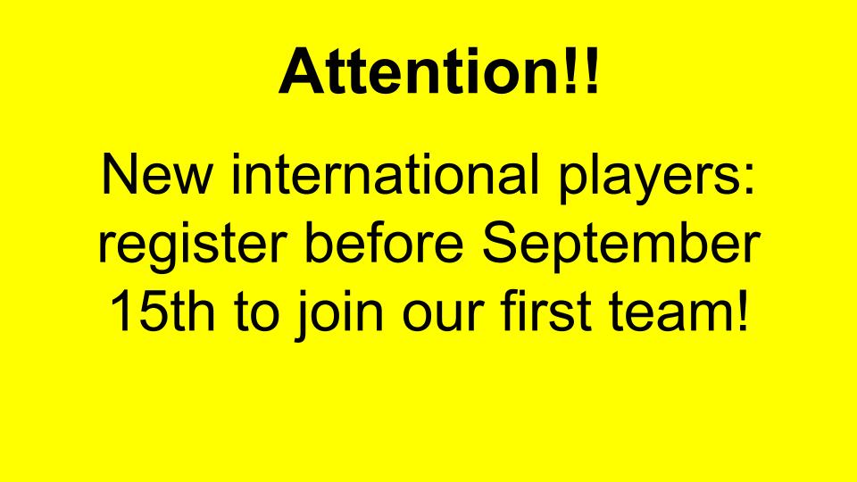 Important for international players!
